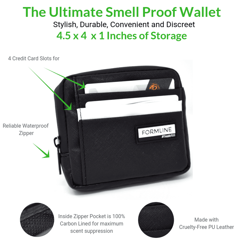Formline Smell Proof Bag and Minimalist Wallet 4.5x4x1 inch