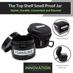 Formline 1/2 oz Smell Proof Container 250 ml - Airtight Stash Jar w/Black Ultraviolet Glass