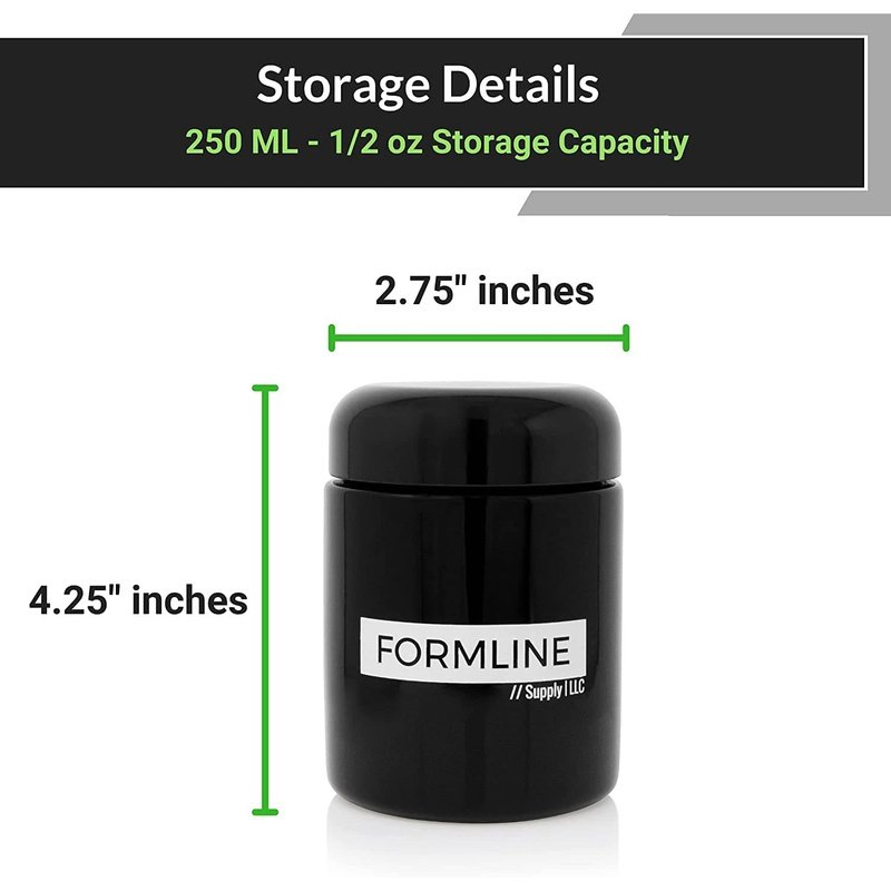 Formline Smell Proof Jar 1/2 OZ - 250 ml - Protective Airtight Container. Includes Case with Combination Lock.