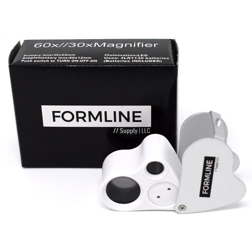 Formline Supply Jewelers Loupe/Trichome Scope used by jewelers, collectors and hobbysits to inspect plant trichomes, or to look for molds and pests. Portable, lightweight and durable.