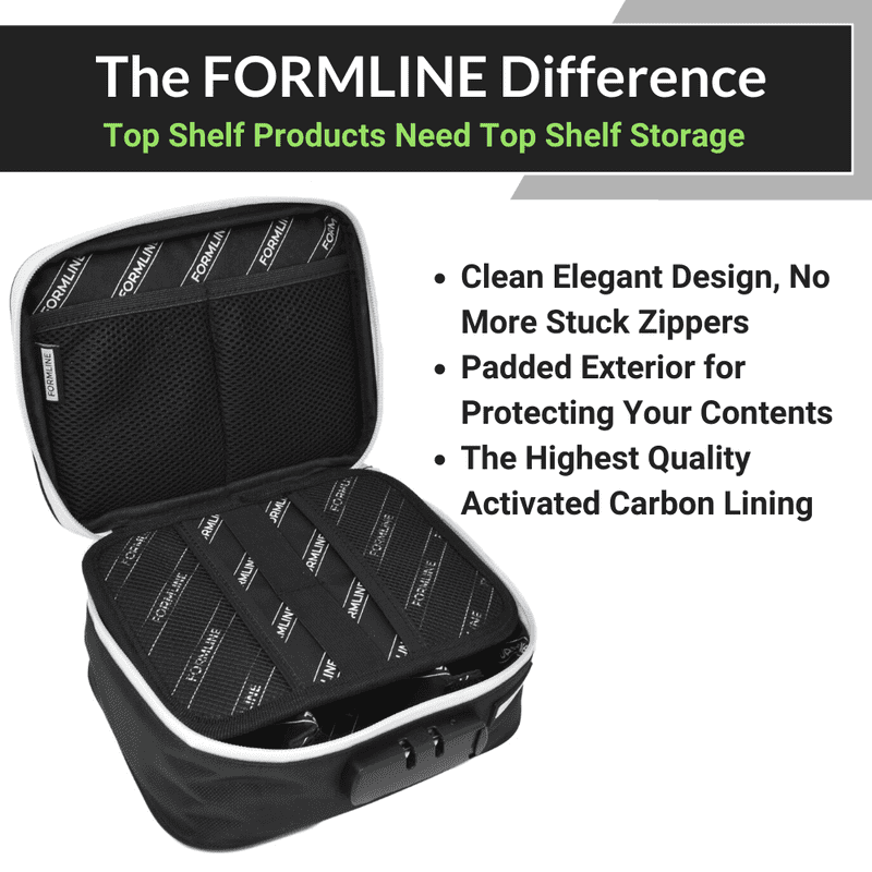 Smell Proof Case / Bag with Combination Lock 8 x 6 x 3 Inches