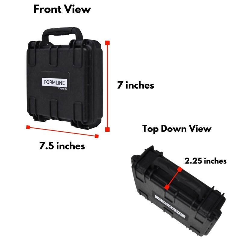 Formline Airtight Hard Case Slim Medium - 7.5" x 7" x 2.25" with Foam for Glass Protection