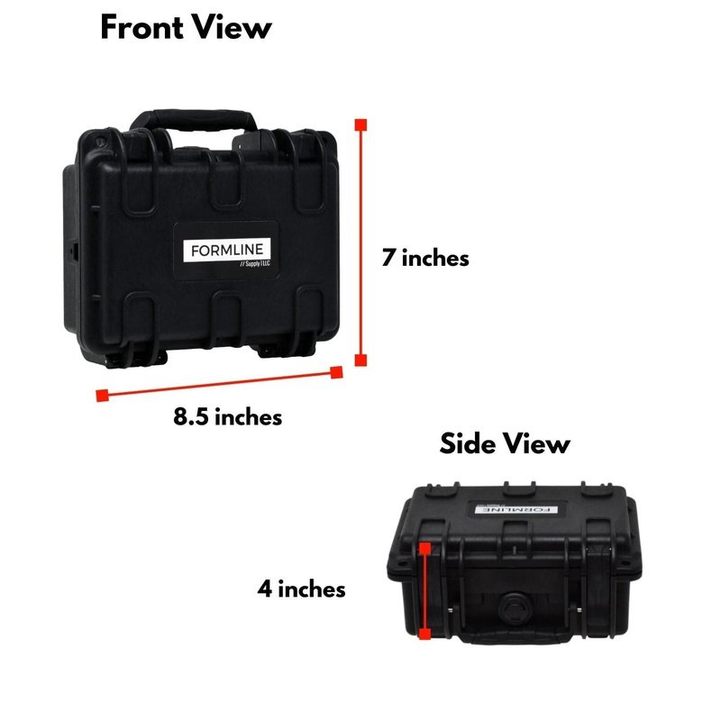 Formline Smell Proof Case Medium - Airtight 8.5" x 7" x4" Hard Case with Foam for Glass Protection