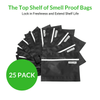 FORMLINE Mylar Smell Proof Bags 25 Pack - 7" inches x 5.5" Inches - 4x6 inch internal space - Fits 3.5