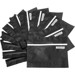 Mylar Smell Proof Bags - FDA approved food grade material and made in the USA. These strong, durable, BPA free bags feature a tear resistant multi-layer construction, Without chemical smells.